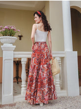 Load image into Gallery viewer, Hot summer high waisted draped ice silk chiffon skirt pants ice silk wide leg pants