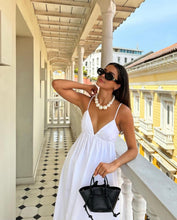 Load image into Gallery viewer, Summer New Women's Clothing Suspender V-neck Solid Color Versatile Backless Dress