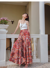 Load image into Gallery viewer, Hot summer high waisted draped ice silk chiffon skirt pants ice silk wide leg pants