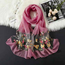 Load image into Gallery viewer, Ethnic Style Embroidered Plum Blossom Belt Spring Style Lightweight Scarf