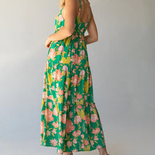 Load image into Gallery viewer, Summer Long Strap Dress Sexy Off Back Print Pleated Cross V-Neck Dress