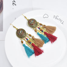 Load image into Gallery viewer, Ethnic Style Tibetan Headwear, Forehead Chain, Turquoise Tassel, Earrings, Hair Accessories