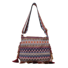Load image into Gallery viewer, Small Fresh Ethnic Style Crossbody Bag for Women's New Fashion Versatile Wide Shoulder Strap Single Shoulder Bag Tassel Bucket Bag