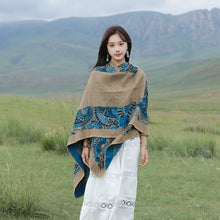 Load image into Gallery viewer, Tibetan Great Retro Totem Red Warm Outer Shawl Women's Scarf Autumn and Winter Cloak Big Cloak