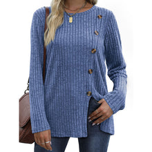 Load image into Gallery viewer, Button Up T-shirt for Women's New Fashion Autumn Casual Solid Color Long Sleeved T-shirt for Women