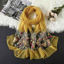 Load image into Gallery viewer, Ethnic Style Embroidered Plum Blossom Belt Spring Style Lightweight Scarf