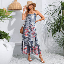 Load image into Gallery viewer, Printed Drawstring Bohemian Style Fake Dress Long Skirt