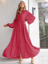 Load image into Gallery viewer, Autumn and Winter New Product Long Solid Color Dress Button Long Dress Loose Oversized Swing Skirt