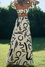 Load image into Gallery viewer, Summer New Bubble Sleeve Top Hollow Large Swing Long Dress Split Skirt Set