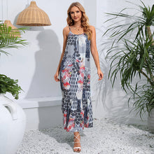 Load image into Gallery viewer, Printed Drawstring Bohemian Style Fake Dress Long Skirt