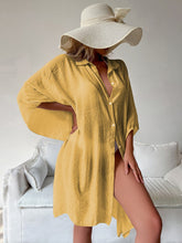 Load image into Gallery viewer, New Bamboo Knot Cotton Shirt Style Loose Beach Cardigan Vacation Sun Protection Suit Bikini Cover Up Shirt Swimsuit Over Cardigan