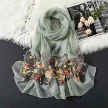 Load image into Gallery viewer, Ethnic Style Embroidered Plum Blossom Belt Spring Style Lightweight Scarf