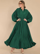 Load image into Gallery viewer, Autumn and Winter New Product Long Solid Color Dress Button Long Dress Loose Oversized Swing Skirt
