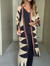 Load image into Gallery viewer, Autumn and Winter New Cape Cardigan Long Sleeve Loose Fashion Print Long Coat