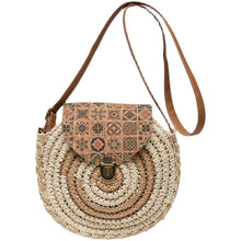 Load image into Gallery viewer, Summer Ethnic Style Woven Literature and Art Sen Series Bag for Women's Crossbody, Minority Grass Woven Large Capacity Round Cake Bag