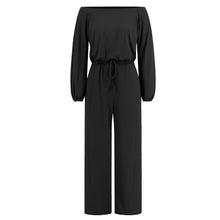 Load image into Gallery viewer, Women's Autumn and Winter New Casual One Shoulder Long Sleeved Waist Trimming Jumpsuit with Tie Up Wide Leg Pants