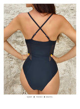 Load image into Gallery viewer, Sexy High Waist One-piece Swimsuit Women's Solid Cross Strap Swimsuit