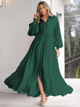 Load image into Gallery viewer, Autumn and Winter New Product Long Solid Color Dress Button Long Dress Loose Oversized Swing Skirt