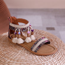 Load image into Gallery viewer, Bohemian Summer New Ethnic Fairy Open Toe Beaded Roman Sandals