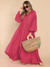 Load image into Gallery viewer, Autumn and Winter New Product Long Solid Color Dress Button Long Dress Loose Oversized Swing Skirt