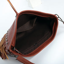 Load image into Gallery viewer, Rivet Soft Leather Trend Casual Rivet Tassel Bag Single Shoulder Diagonal Cross Women's Bag