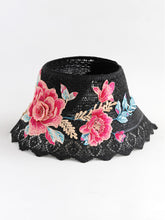 Load image into Gallery viewer, Spring and summer women's ethnic style embroidery cotton empty top beach hat sun protection face sun hat foldable sun hat