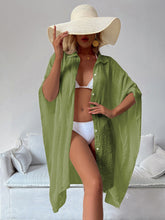 Load image into Gallery viewer, New Bamboo Knot Cotton Shirt Style Loose Beach Cardigan Vacation Sun Protection Suit Bikini Cover Up Shirt Swimsuit Over Cardigan