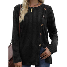 Load image into Gallery viewer, Button Up T-shirt for Women's New Fashion Autumn Casual Solid Color Long Sleeved T-shirt for Women