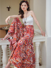 Load image into Gallery viewer, Hot summer high waisted draped ice silk chiffon skirt pants ice silk wide leg pants