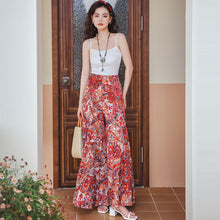 Load image into Gallery viewer, Hot summer high waisted draped ice silk chiffon skirt pants ice silk wide leg pants