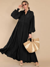 Load image into Gallery viewer, Autumn and Winter New Product Long Solid Color Dress Button Long Dress Loose Oversized Swing Skirt