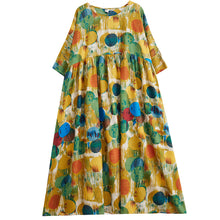 Load image into Gallery viewer, Simple and Fashionable Bohemian Long Dress, New Summer Style, Added Fat, Round Neck, Short Sleeved, Middle-aged and Elderly Mom's Dress