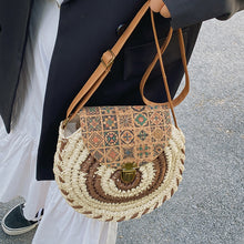 Load image into Gallery viewer, Summer Ethnic Style Woven Literature and Art Sen Series Bag for Women's Crossbody, Minority Grass Woven Large Capacity Round Cake Bag