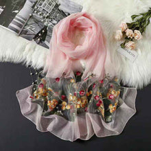 Load image into Gallery viewer, Ethnic Style Embroidered Plum Blossom Belt Spring Style Lightweight Scarf