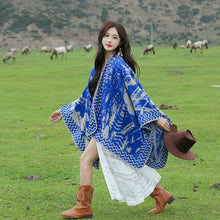 Load image into Gallery viewer, Tibetan Great Retro Totem Red Warm Outer Shawl Women's Scarf Autumn and Winter Cloak Big Cloak