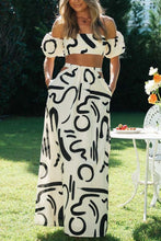 Load image into Gallery viewer, Summer New Bubble Sleeve Top Hollow Large Swing Long Dress Split Skirt Set