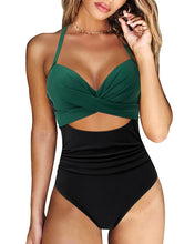 Load image into Gallery viewer, Push Up One Piece Swimsuit Women 2023 Cut Out Swimwear Female High Waist Beachwear XL Halter Monokini Women Swimsuit One Piece