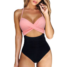 Load image into Gallery viewer, Push Up One Piece Swimsuit Women 2023 Cut Out Swimwear Female High Waist Beachwear XL Halter Monokini Women Swimsuit One Piece