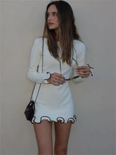 Load image into Gallery viewer, Ruffled Autumn Fashion Mini Dress Women's Slim Long Sleeve Patchwork Elegant 2024 Party Dress Casual Female Mini Dress New