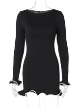 Load image into Gallery viewer, Ruffled Autumn Fashion Mini Dress Women's Slim Long Sleeve Patchwork Elegant 2024 Party Dress Casual Female Mini Dress New