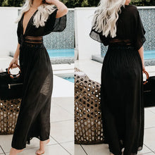 Load image into Gallery viewer, S-3XL Plus Size Women Beach Dress Solid Black White Lace Beachwear Sun Protection Clothes Knitted Swimsuits Women Beach Cover Up
