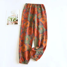 Load image into Gallery viewer, 2025 New Spring Summer Women's Pajamas 100% Cotton Crepe Pants Women's Comfortable Loose Large Leaf Home Pants Thin bottoms