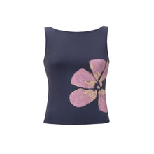 Load image into Gallery viewer, Combhasaki Women's Y2K Vintage Crop Tank Tops Slim Fitted Aesthetic Flower Print Boat Neck Sleeveless Party Club Summer Camis