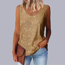 Load image into Gallery viewer, Women's Loose-Fit Round Neck Vest Polyester Fiber Metal Patch Decorative Women's Sweater
