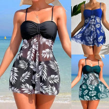 Load image into Gallery viewer, Summer Short Dress Split Swimsuit Women's Sexy Fashion High Waist Swimsuit Thickened Mesh Print Swimming Beach Wear