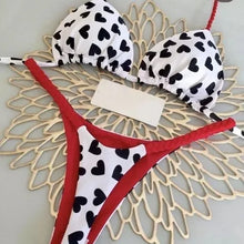 Load image into Gallery viewer, New Women's Bikini Split Print Swimwear Fashion G-string Beach Holiday