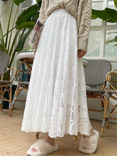 Load image into Gallery viewer, Vintage Women's Lace Crochet Umbrella Long Skirts Bohemian High Waist Hollow Out Female Maxi Skirts Spring Summer