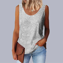 Load image into Gallery viewer, Women's Loose-Fit Round Neck Vest Polyester Fiber Metal Patch Decorative Women's Sweater