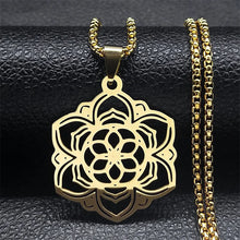 Load image into Gallery viewer, Buddhism Meditation Buddha Yoga Pendant Necklace Stainless Steel Tree of Life Buddhist Chakras Reiki Chain  Jewelry collar