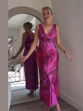 Load image into Gallery viewer, Fashion Printed Curling Edge Dresses Chic Irregular Neck Off Shoulder Open Fork Gown New Women Summer Cocktail Party Vestido